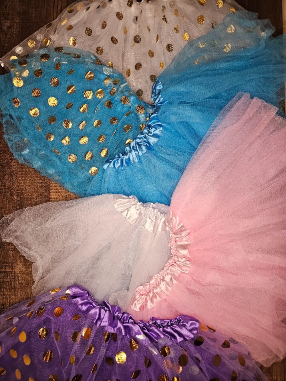 6! Tutu Tulle Toddler Skirts 12 Months 2T 3T Blue White Pink Purple Polka Dot